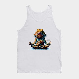 Meditating Bearded Dragon With Cricket Tank Top